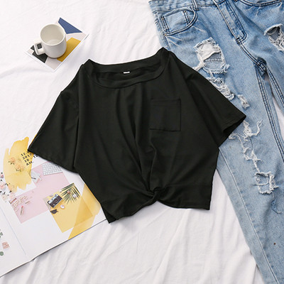 Tricou de dama modern in patru culori cu buzunar