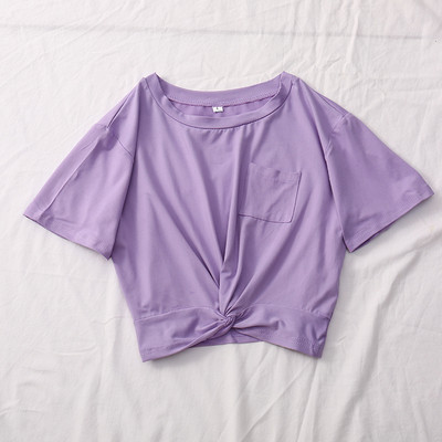 Tricou de dama modern in patru culori cu buzunar