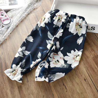 Modern, három színben virágmintás gyereknadrág lányoknak