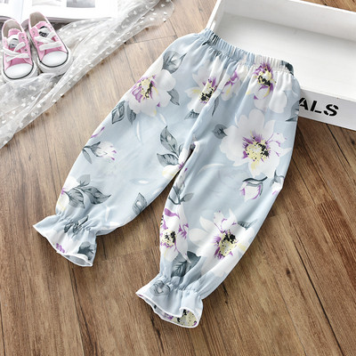 Modern, három színben virágmintás gyereknadrág lányoknak