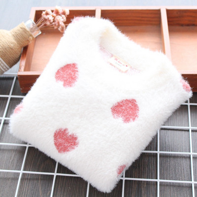 Model nou de pulover pentru copii cu inimioare in doua culori