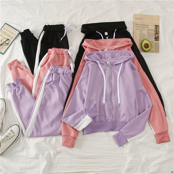 Set de damă de zi cu zi în trei culori în două părți