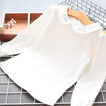 Нов модел детска риза за момичета - бял цвят