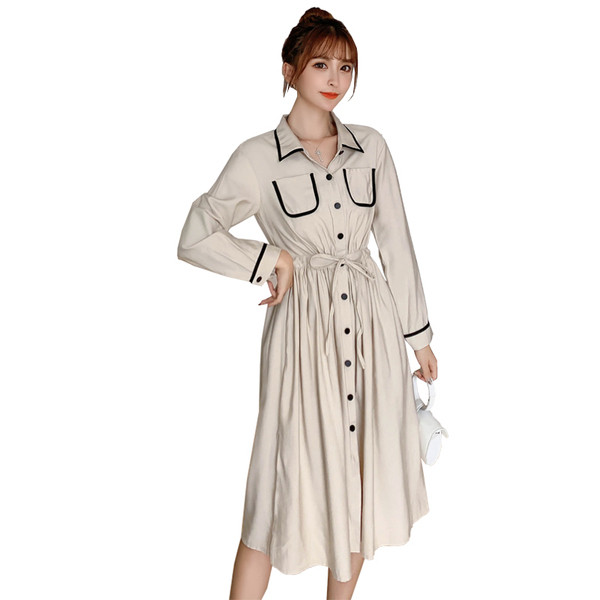 Rochie casual de dama in doua culori cu maneci lungi