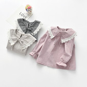 Cămașă pentru copii în carouri pentru fete cu dantelă în mai multe culori