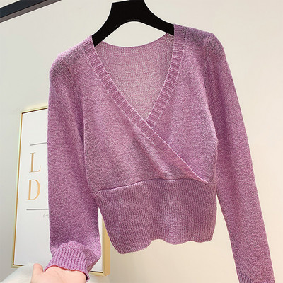 Női pulóver V-nyakkal több színben