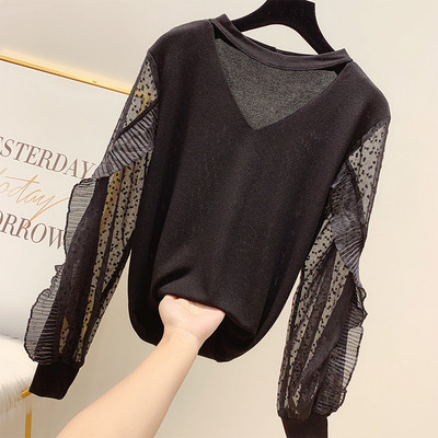 Pulover elegant de dama cu maneci lungi in mai multe culori