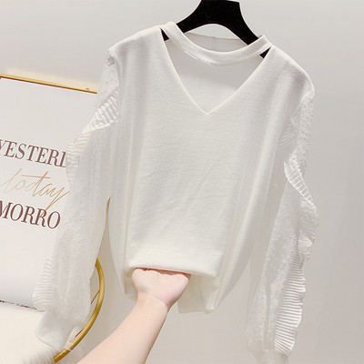 Pulover elegant de dama cu maneci lungi in mai multe culori