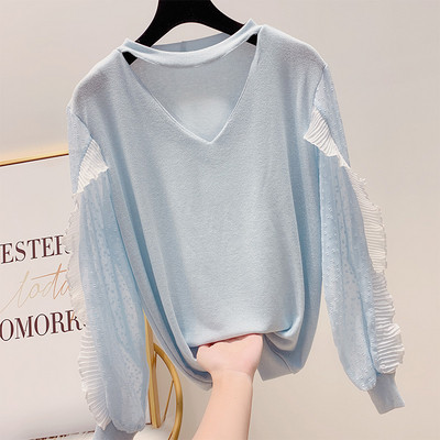 Pulover elegant de dama cu maneci lungi in mai multe culori