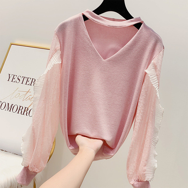 Pulover elegant de dama cu maneci lungi in mai multe culori