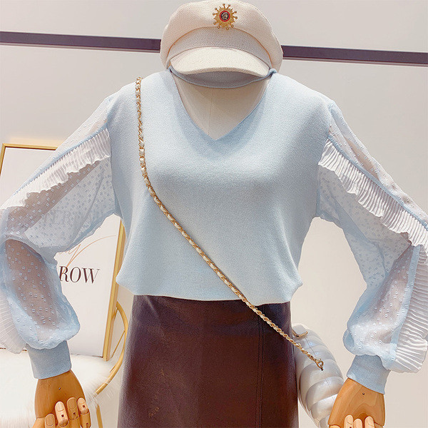 Pulover elegant de dama cu maneci lungi in mai multe culori