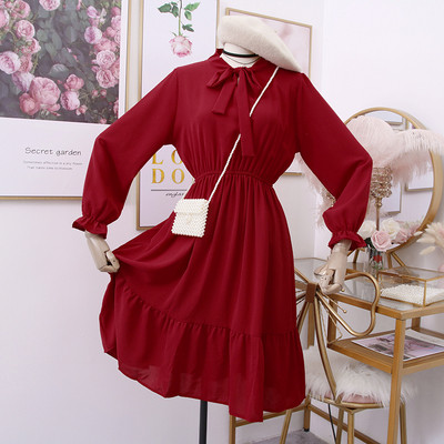 Stílusos női ruha nyakkendővel - többféle színben