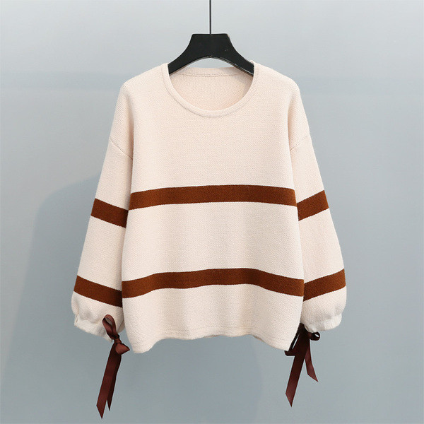 Női téli csíkos pulóver három színben