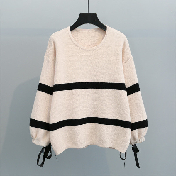 Női téli csíkos pulóver három színben
