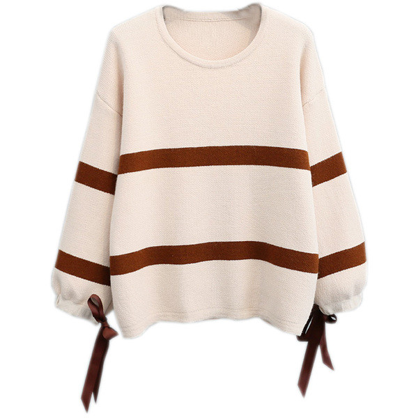 Női téli csíkos pulóver három színben