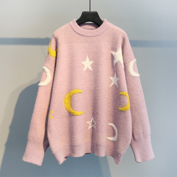 Pulover nou de iarnă de damă modern, cu decolteu în formă de O