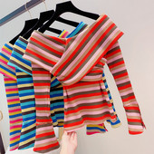 Csíkos női pulóver három színben