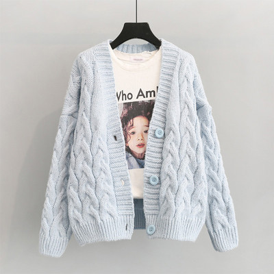 Vesta casual dama cu nasturi in alb si albastru