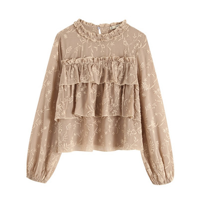 Modern blúz hosszú ujjal és hímzéssel