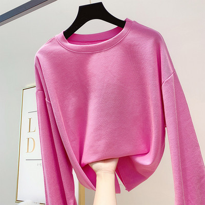 Pulover de dama model larg cu decolteu O - model simplu