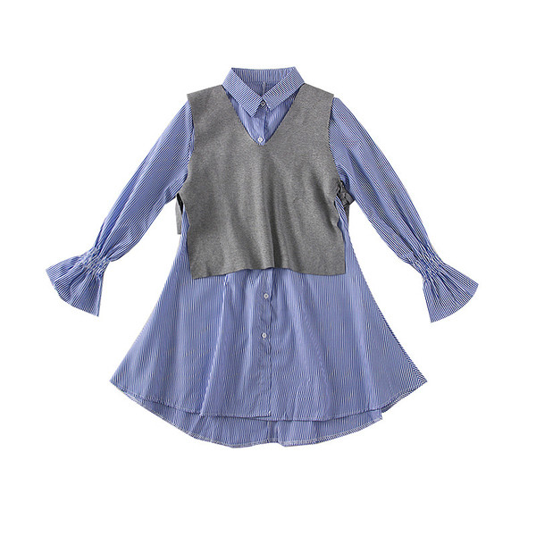 Cămașă modernă de damă în dungi în mai multe culori