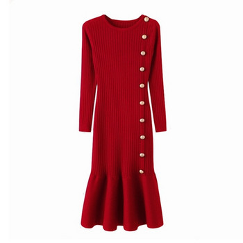 Rochie de dama eleganta - model croiat in negru si rosu