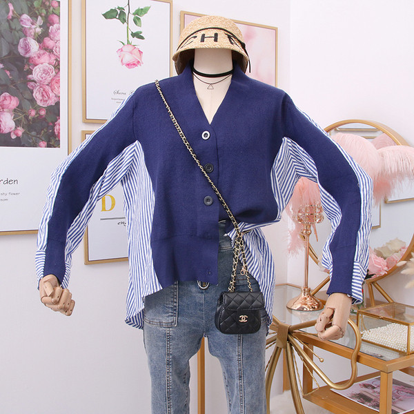 Vesta de dama model nou in gri, albastru si negru