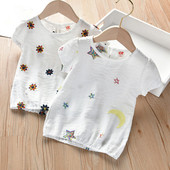 Alkalmi gyerek póló lányoknak, rövid ujjú fehér színben