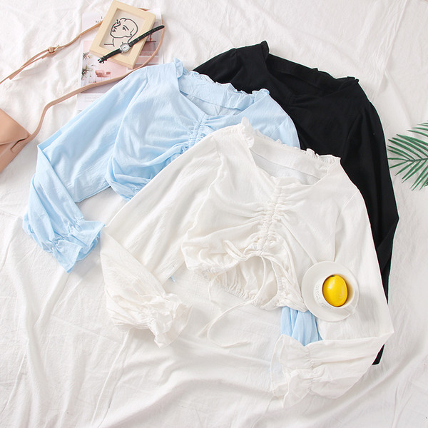 Modern női blúz V-nyakú - négy színben