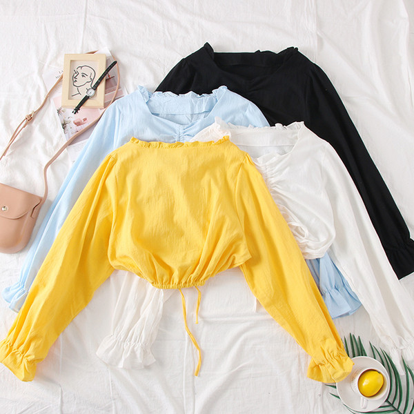 Modern női blúz V-nyakú - négy színben