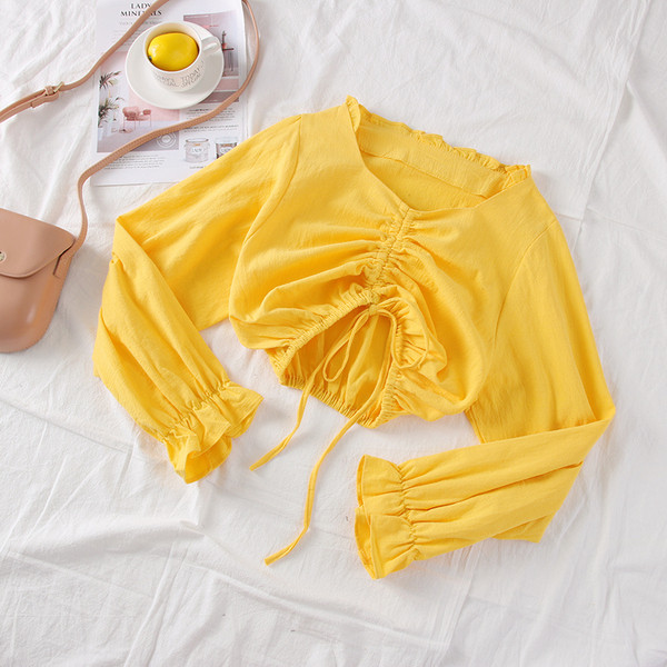 Modern női blúz V-nyakú - négy színben