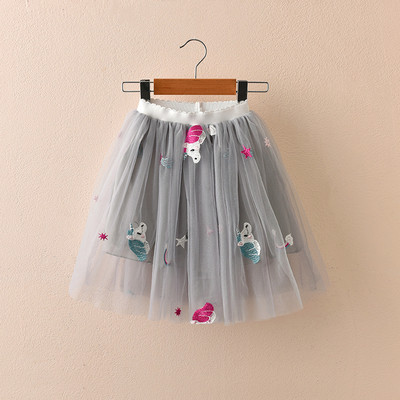 Új modell modern gyerekszoknya tüllel és több színben hímzéssel