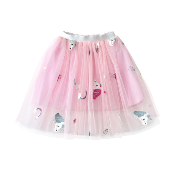 Új modell modern gyerekszoknya tüllel és több színben hímzéssel