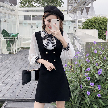 Rochie casual de dama cu maneci lungi de culoare neagra