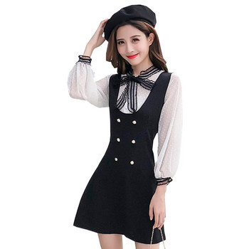 Rochie casual de dama cu maneci lungi de culoare neagra