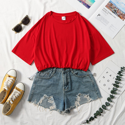 Tricou casual dama - mai multe culori cu cravate