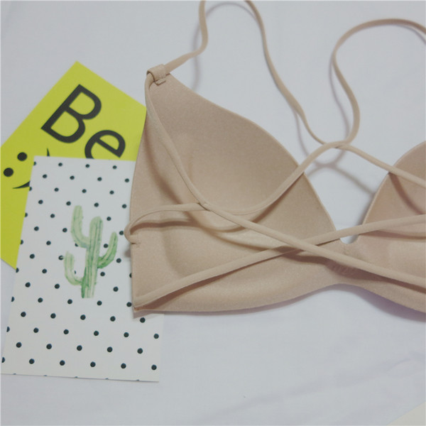 Sutien de dama cu bretele incrucisate in doua culori