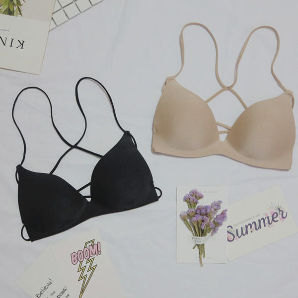 Sutien de dama cu bretele incrucisate in doua culori