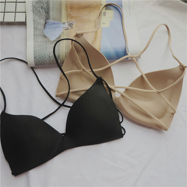 Sutien de dama cu bretele incrucisate in doua culori