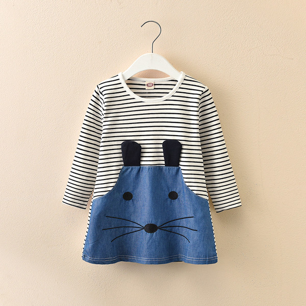 Rochie casual pentru copii pentru fete cu maneci lungi si elemente 3D