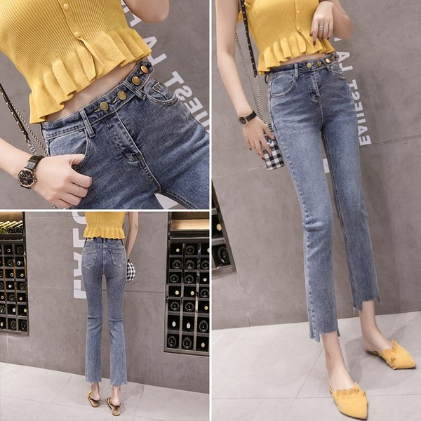 Blugi de dama actuali in albastru model Slim