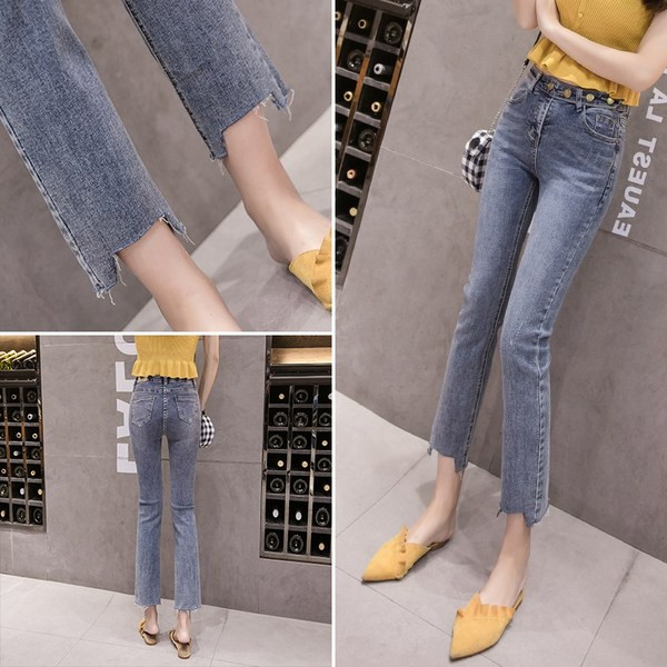 Blugi de dama actuali in albastru model Slim