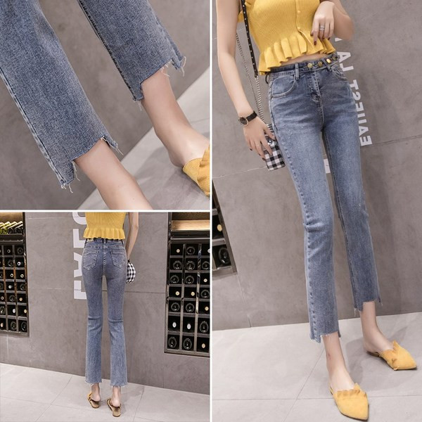 Blugi de dama actuali in albastru model Slim