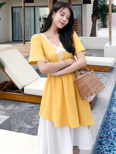 Lezser női hosszú ruha zöld és sárga színben