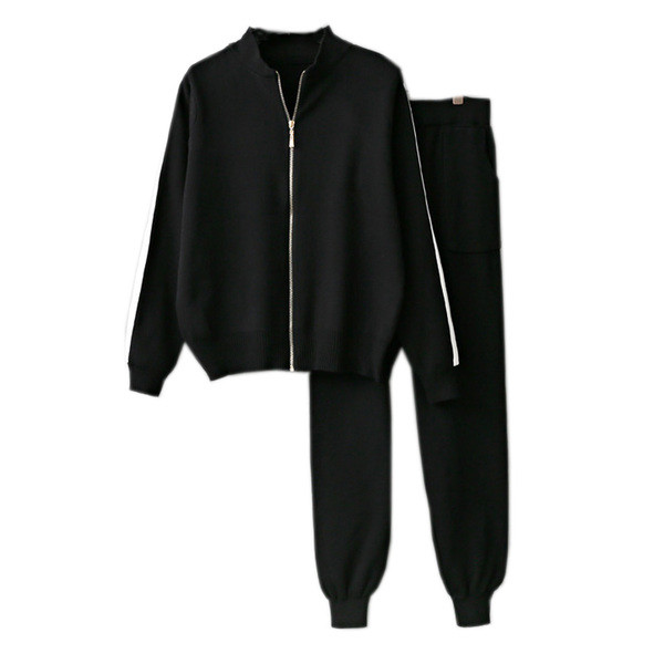 Set sport-zirnic pentru femei din două părți în negru și gri