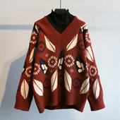 Pulover de iarnă de damă cu decolteu în V în trei culori