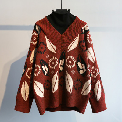 Pulover de iarnă de damă cu decolteu în V în trei culori