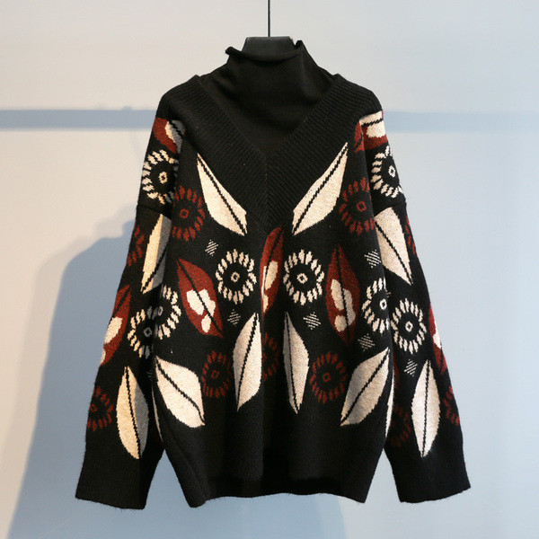 Pulover de iarnă de damă cu decolteu în V în trei culori