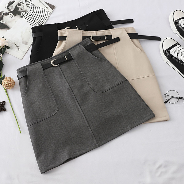 Fusta de dama actuala in trei culori cu curea