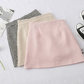 Kockás női szoknya magas derékkal - három színben